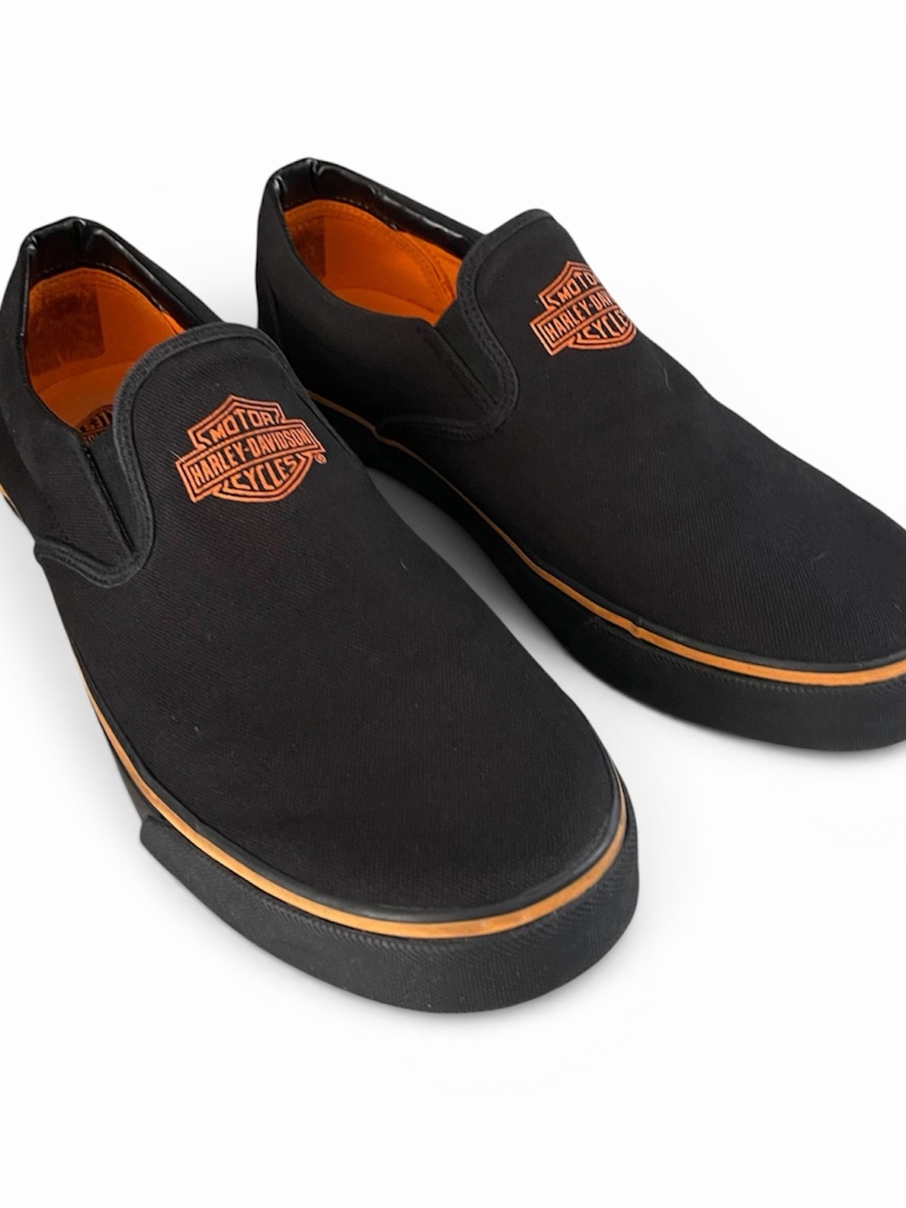 Harley-Davidson Black Slip-On Black Orange Sneakers
